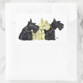 Black & Wheaten Scottish Terriers Rechteckiger Aufkleber (Tasche)