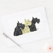 Black & Wheaten Scottish Terriers Rechteckiger Aufkleber (Umschlag)