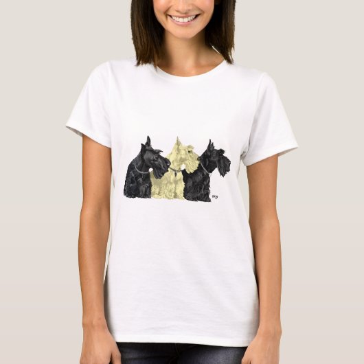 Black & Wheaten Scottish Terriers T-Shirt (Vorderseite)