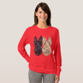 Black & Wheaten Scottish Terriers T-Shirt (Vorne ganz)