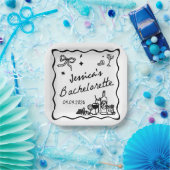 Black Whimsical Beach Junggeselinnen-Abschied Pappteller (Party)