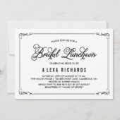 Black Whimsical Borders Bridal Luncheon Einladung (Vorderseite)