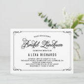 Black Whimsical Borders Bridal Luncheon Einladung (Stehend Vorderseite)