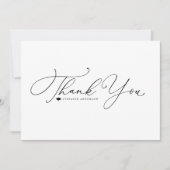 Black Whimsical Calligraphy Abschluss Dankeskarte (Vorderseite)