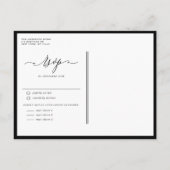 Black Whimsical Calligraphy Wedding Einladungspostkarte (Rückseite)