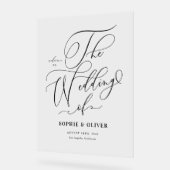 Black Whimsical Calligraphy Wedding Welcome Acrylschild (Winkel)