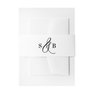 Black Whimsical Calligraphy Wedgram Einladungsbanderole