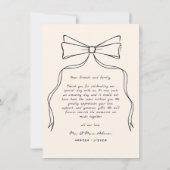 Black Whimsical Foto Hand Drawn Wedding Dankeskarte (Rückseite)