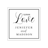 Black Whimsical Liebe Script Custom Wedber Rubber Gummistempel (Prägung)