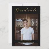 Black Whimsical Modern Calligraphy Foto Graduate (Vorderseite)