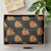 Black Whimsical Pumpkin Halloween Custom Seidenpapier (Geschenk)