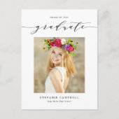 Black Whimsical Script Class of 2023 Abschluss Postkarte (Vorderseite)