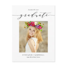 Black Whimsical Script Class of 2023 Abschluss