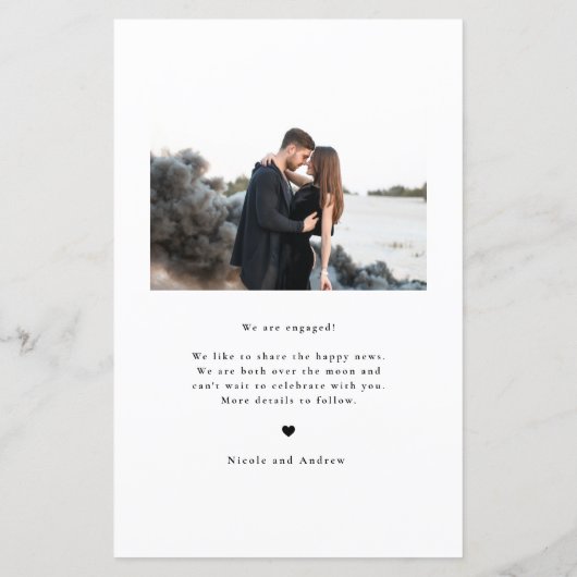 Black Whimsical Script Engagement Announcement (Rückseite)