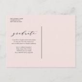 Black Whimsical Script Foto Abschluss Ankündigungspostkarte (Rückseite)