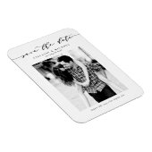 Black Whimsical Script-Foto Save the Date Magnet (Rechte Seite)