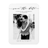 Black Whimsical Script-Foto Save the Date Magnet (Vertikal)
