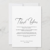 Black Whimsical Script Typography Photo Wedding Dankeskarte (Rückseite)
