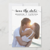 Black Whimsisical Script Overlay-Foto Save The Date (Vorderseite)