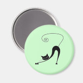 Black Whimsy Kitty 2 Magnet (Vorderseite/Rückseite)