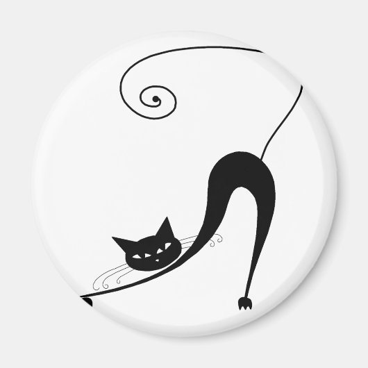 Black Whimsy Kitty 2 Magnet (Vorne)