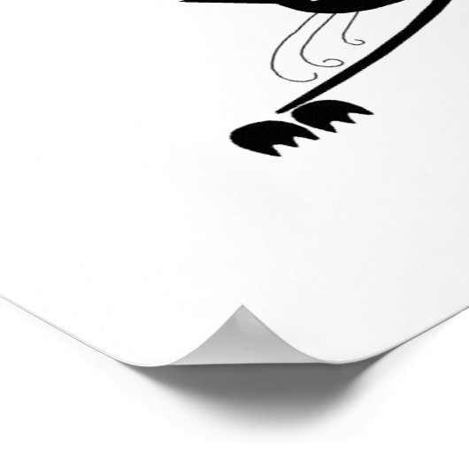 Black Whimsy Kitty 2 Poster (Ecke)