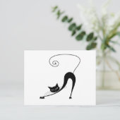 Black Whimsy Kitty 2 Postkarte (Stehend Vorderseite)
