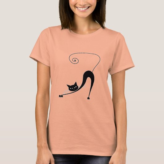 Black Whimsy Kitty 2 T-Shirt (Vorderseite)