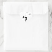 Black Whimsy Kitty 3 Herz-Aufkleber (Tasche)
