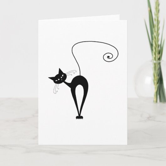 Black Whimsy Kitty 3 Karte (Vorderseite)
