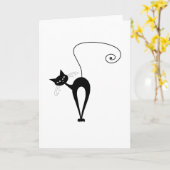 Black Whimsy Kitty 3 Karte (Gelbe Blume)