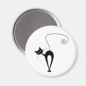 Black Whimsy Kitty 3 Magnet (Vorderseite/Rückseite)