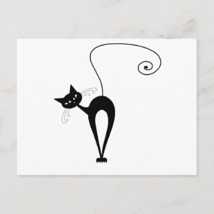 Black Whimsy Kitty 3 Postkarte