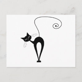 Black Whimsy Kitty 3 Postkarte