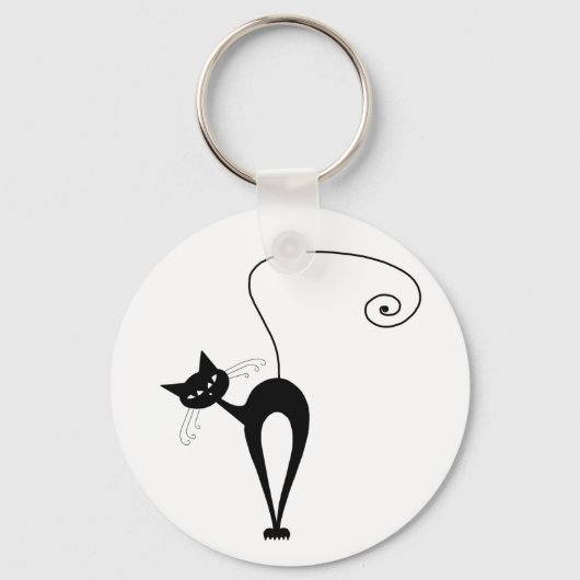 Black Whimsy Kitty 3 Schlüsselanhänger (Vorderseite)