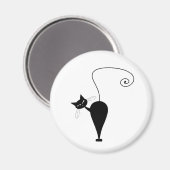 Black Whimsy Kitty 5 Magnet (Vorderseite/Rückseite)