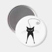 Black Whimsy Kitty 6 Magnet (Vorderseite/Rückseite)