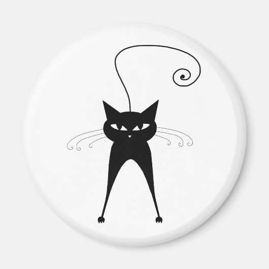Black Whimsy Kitty 6 Magnet (Vorne)