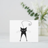 Black Whimsy Kitty 6 Postkarte (Stehend Vorderseite)