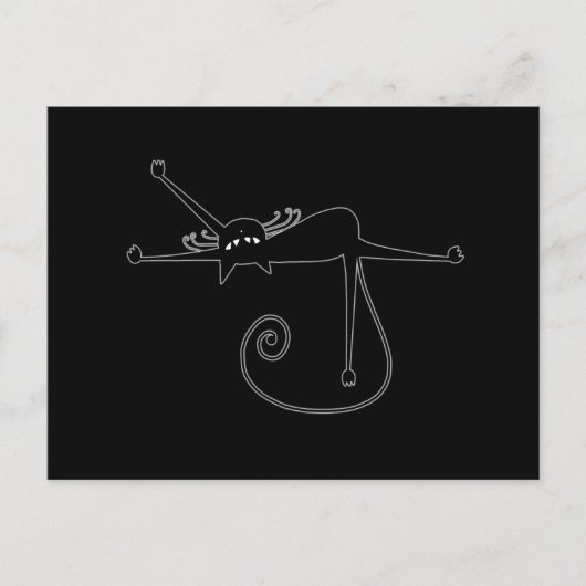Black Whimsy Kitty 7 Postkarte (Vorderseite)