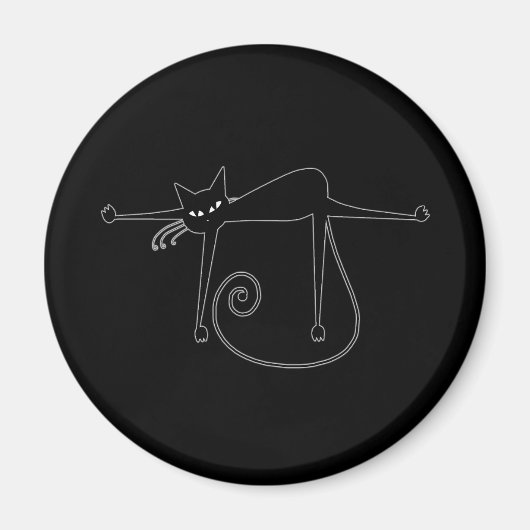 Black Whimsy Kitty 8 Magnet (Vorne)