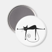 Black Whimsy Kitty 8 Magnet (Vorderseite/Rückseite)