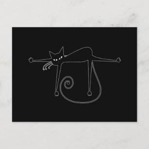 Black Whimsy Kitty 8 Postkarte