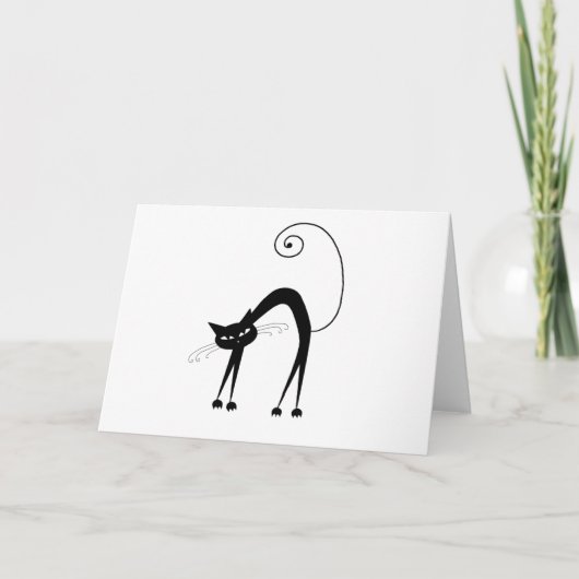 Black Whimsy Kitty 9 Karte (Vorderseite)