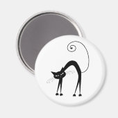 Black Whimsy Kitty 9 Magnet (Vorderseite/Rückseite)