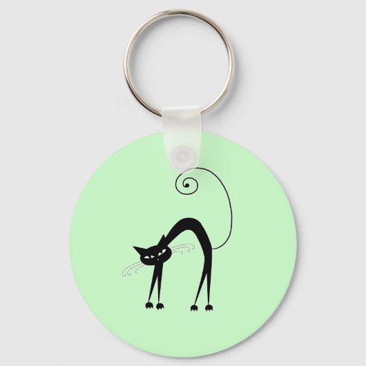 Black Whimsy Kitty 9 Schlüsselanhänger (Vorderseite)