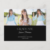 Black & White 2023 Graduate Multi Photo Graduation Postkarte (Vorderseite)