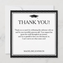 Black & White 2026 Graduation Thank You Dankeskarte