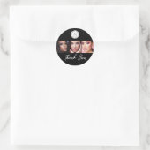 Black White 3 Photo Makeup Logo Thank You Classic Runder Aufkleber (Tasche)