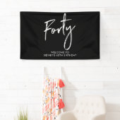 Black & White 40. Geburtstag Party Begrüßungsbanne Banner (Insitu)